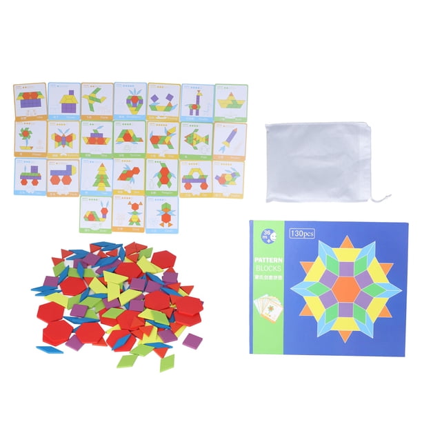 Tangram Toys - Rompecabezas de madera con formas geométricas de colores brillantes y educativos para niños