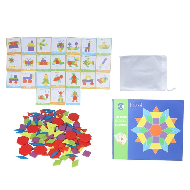 Tangram Toys - Rompecabezas de madera con formas geométricas de colores brillantes y educativos para niños