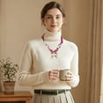 thumbnail image 4 of Unique Bargains 1 Pc Versatile Scarf Necklace with Charm Adjustable Tie Statement Choker for Women Rose Red Brown, 4 of 5