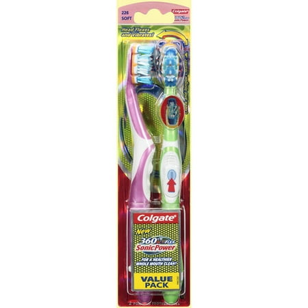 Colgate 360 Degree ActiFlex Sonic Power Soft 226 Toothbrush Value Pack, 2ct