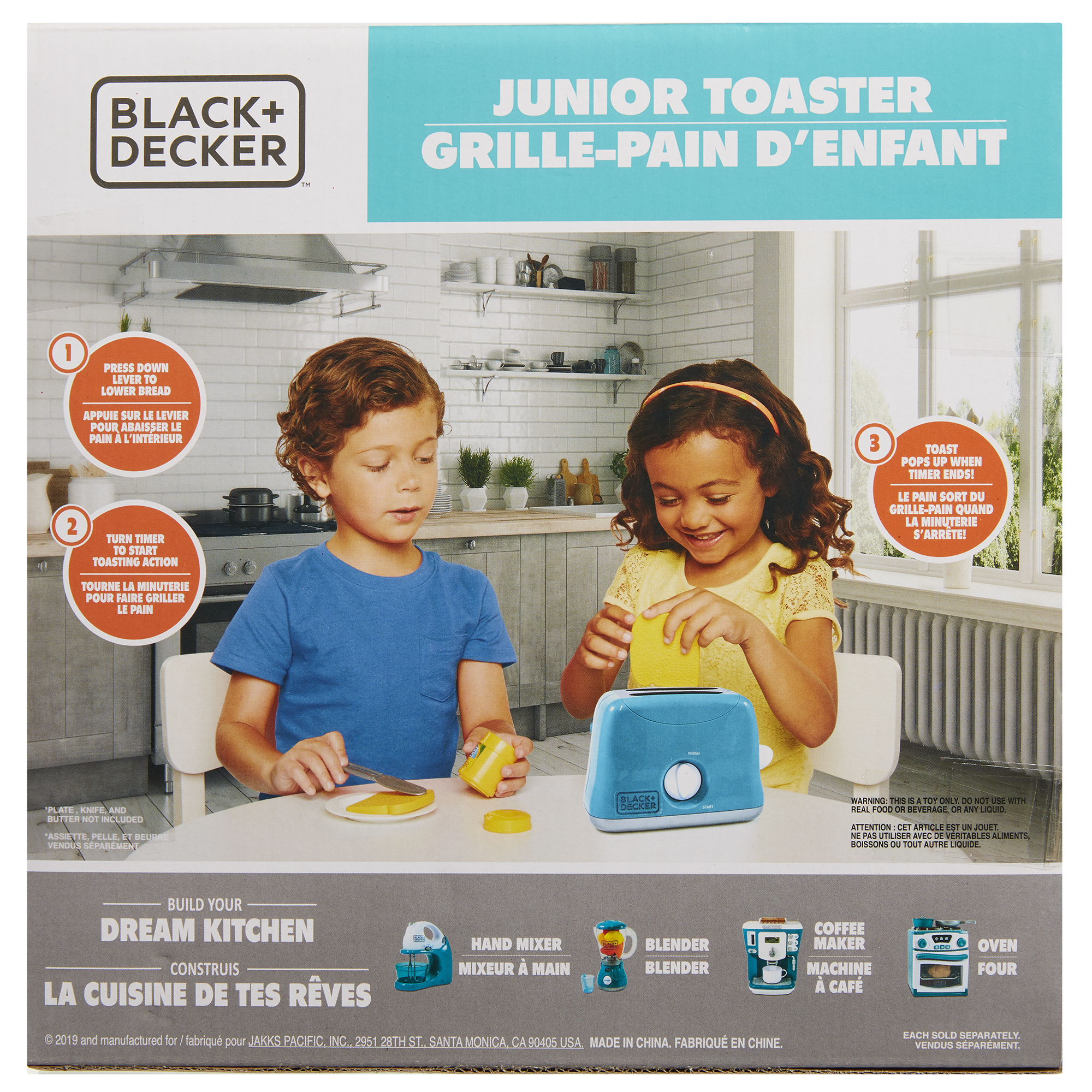 BLACK+DECKER Junior Blender Role Play Pretend Kitchen Appliance for Kids  with Realistic Action, Light and Sound - Plus Toy Fruit and Vegetable Foods