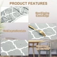 thumbnail image 3 of Picnic Table Cloth, 61" Round Vinyl Diamond Fitted Tablecloths Waterproof Flannel Backed Table Covers for Dining Camping Outdoor, Grey/White, 3 of 6