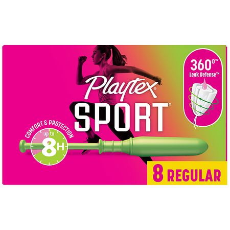 Playtex Sport Plastic Tampons Regular Absorbency Unscented - 8.0 ea