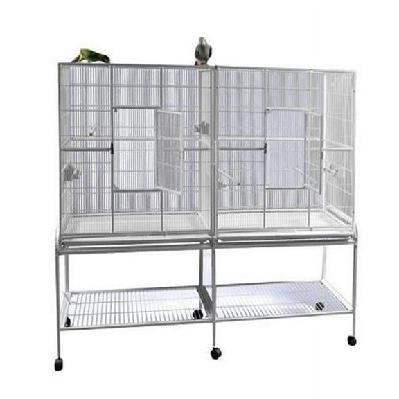 Double Flight Cage with Divider - Black