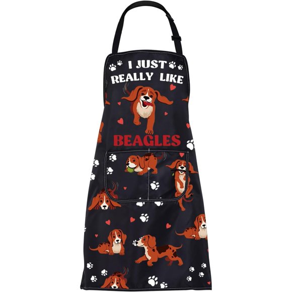 shiyou-Beagle Cooking Apron Beagle Gifts for Beagle Lovers Kitchen Chef BBQ Grill Apron with Pocket Beagle Dog Owner Gifts