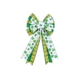thumbnail image 4 of Hvmvliv St. Patrick's Day Natural Burlap Ribbon Bow, 197 Inch Decorative Gift Packaging Tape, Festive Green & White with Shamrock Designs for Wreaths, Doorways & Party Decor Green, 4 of 7