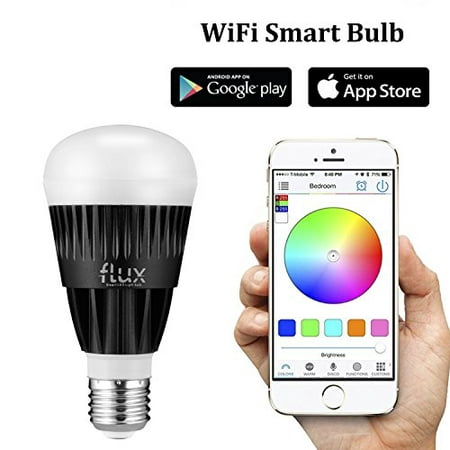 Flux WiFi Smart LED Light Bulb - Works with Alexa - Smartphone Controlled Multicolored Color Changing Lights - Dimmable Night Light - 10 Watts (70 Watts