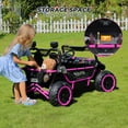 thumbnail image 6 of Farmdex 24V Ride on Car Truck, 2 Seater Electric UTV w/Remote Control, 21.5" Spacious Seat Ride on Toy for Kids Aged 3-10, Music, Storage, LED Light, Pink, 6 of 10