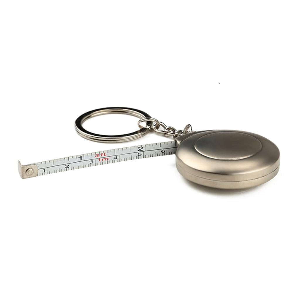 CEORPER 1M Measuring Tools Stainless- Steel Retractable Ruler Tape Measure Keychain