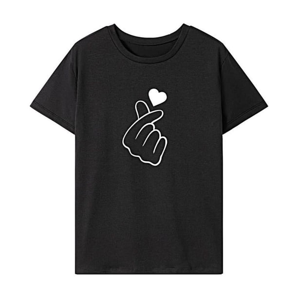 Camiseta de Mujer con Cuello Redondo, Camiseta Básica para Camping, Playa, Oficina, Compras, Caminar. S