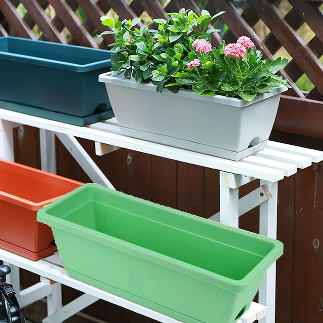 Meitianfacai Vegetable Planting Pot Plastic Flower Pot Balcony Vegetable Planting Trough, Green