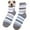 Gray #80, variant on KDDYLITQ 1 Pairs Women's Cute Dog Decor Fuzzy Warm Fleece Striped Crew Socks, Perfect to Match with Slippers Beige One Size