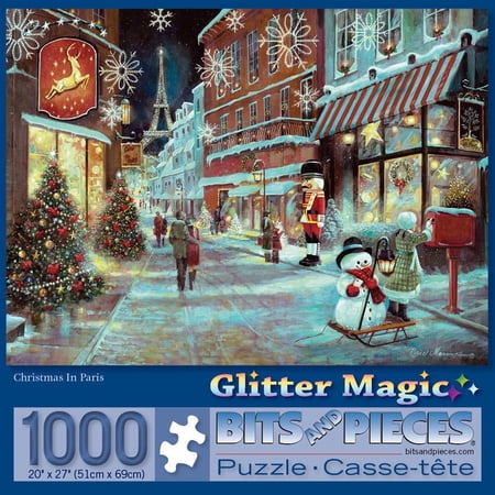 Bits and Pieces Embellished Glitter Jigsaw Puzzle - Christmas in Paris - 1000 Piece