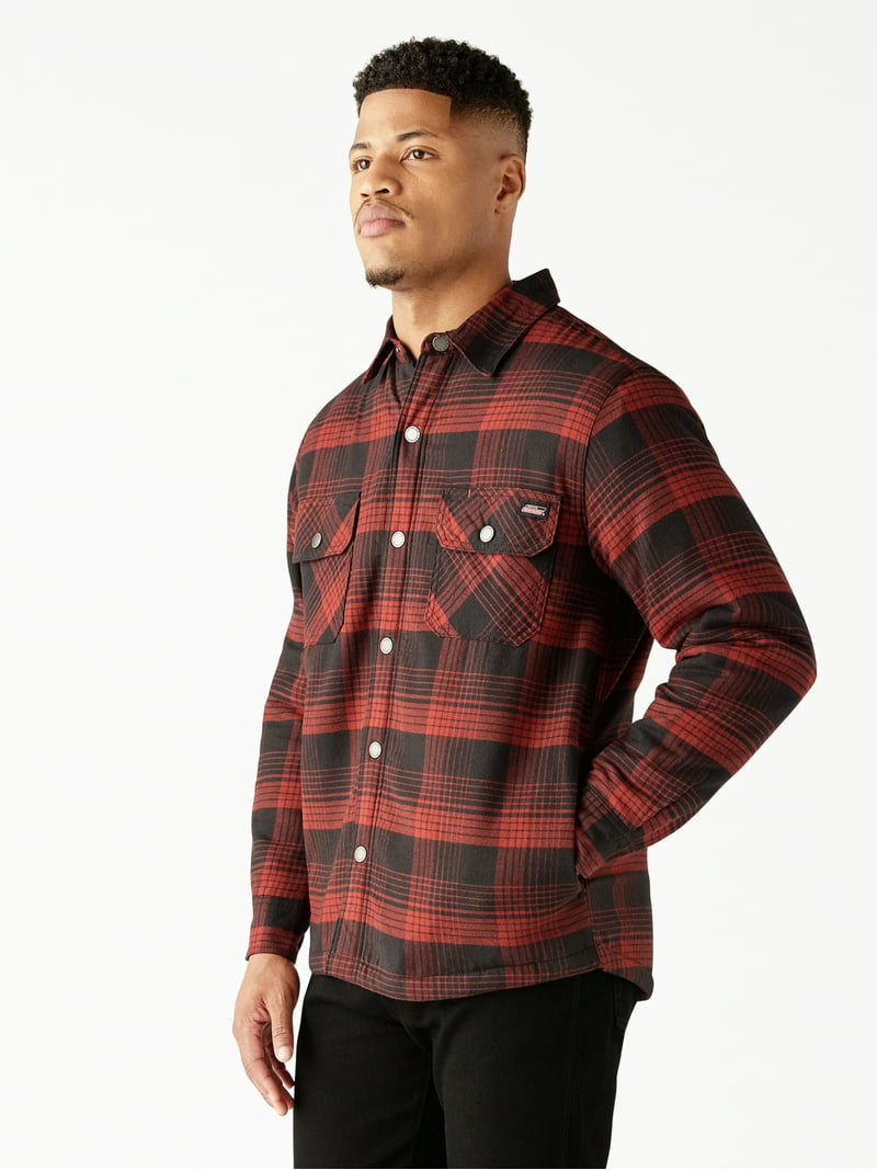 Genuine Dickies Men's Fleece Lined Flannel Shirt Jacket - Walmart.com