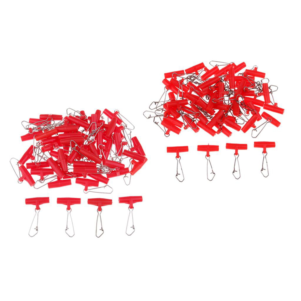 100pcs High Strength Sinker Slides with Snap Hook Connectors for Braid Line 