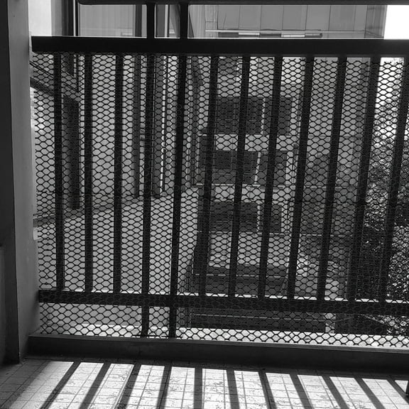 HAMPPLIES Balcony Protective Net Safety Net Black HDPE Family Safety 1Pcs