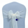 thumbnail image 3 of mds Pack of 200 Organza Chair Sash Bow Sashes for Wedding Decoration -Ivory, 3 of 7