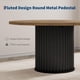thumbnail image 5 of Qinaqin 47Inch Redondo cm de Profundidadining Mesa para 4-6 People Retro Sala con Robusto Anchoaveform Metálico Pedestal Base Industrial Círculo Kitchen de, 5 of 6