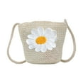 thumbnail image 2 of Bolso bandolera de paja tejida | Monedero | Bolso infantil con estampado de dibujos animados | Organizador de juguetes transpirable de tela de hierba natural para niños, 2 of 6