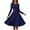Blue, variant on KHONTS Women's Crew Neck A-Line Mini Dress Long Sleeve Flowy Casual Dresses Elegant Going out Solid Color Slim Dress Wine XL