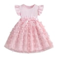 thumbnail image 4 of RMGVDSD Toddler Flower Girl Dress Girls Summer Dress Ruffle Sleeves Tulle Dresses Bowknot Tutu Birthday Princess Dresses Party Sundress 7-8 Years, 4 of 7