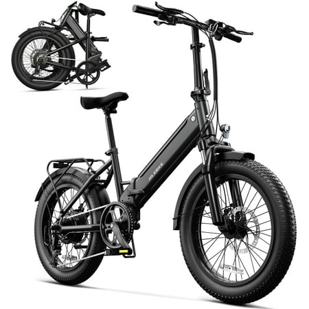 TST Electric Bike for Adults, 500W Removable Battery Max Range 50Miles & 19MPH E Bike, 20''×3.0" Fat Tire Ebike, Commute Electric Bicycle 36V/7.8AH UL2849