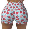thumbnail image 2 of Lsque Strawberries Pattern High Waisted Biker Shorts for Women-Tummy Control Fitness Athletic Workout Running Yoga Gym Shorts,Moisture-Wicking-Large, 2 of 9