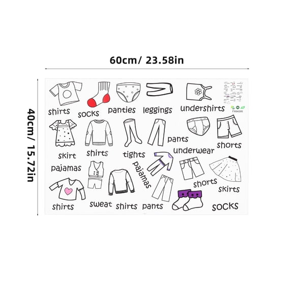 WRITWAA Clothing Label Decals for Wardrobe Organization and Clothes Decoration Stickers