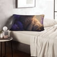 thumbnail image 6 of Lsque Purple Flower Lazy Cat Pattern Pillow Case – Soft & Cozy Throw Pillow Cover, Hypoallergenic Cushion Case for Sleeping Women with Envelope Closure-16"x24", 6 of 6