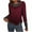 Red, variant on Women's Long Sleeve Cowl Neck Tops Color Block Loose Fit Pullover Sweater Waffle Knit Tops Casual Turtleneck Sweaters with Side Button Split