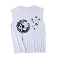 thumbnail image 4 of Pompotops Mode Femme Été Imprimé Lettre Col Rond Sans Manches T-shirt Décontracté, 4 of 4