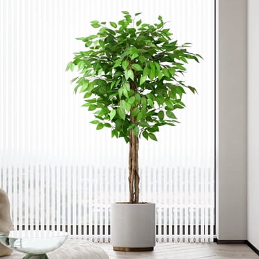5FT Artificial Ficus Tree – Realistic Faux Ficus Tree & Large Fake Ficus Tree, Silk Artificial Plant for Home Office, Lifelike Fake Plant & Faux Plant for Indoor Outdoor Porch Garden Decor (150cm)