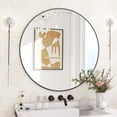 thumbnail image 2 of Anyrose 20" x 20" Black Round Bathroom Mirror Wall Mounted Framed Mirror, 2 of 6