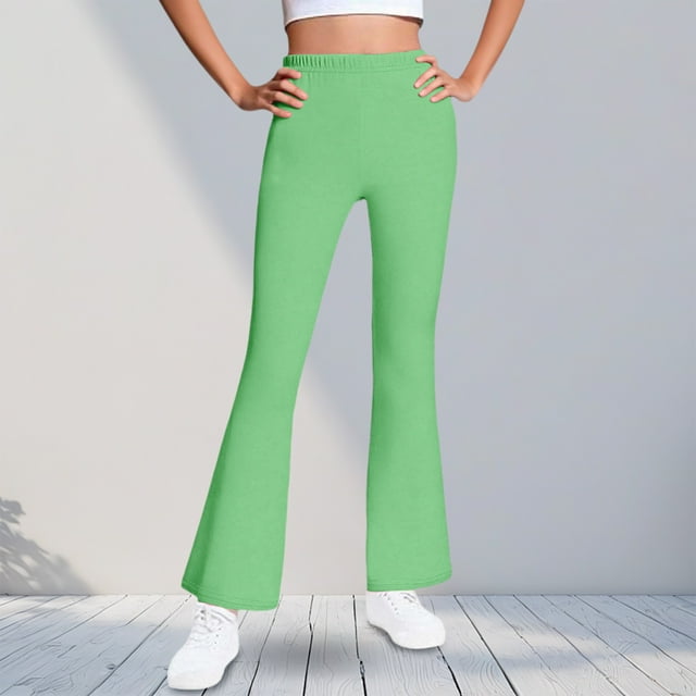 Cowsor Girls Flared Dress Pants – Soft Bell Bottom Uniform Pants for School or Daily Wear