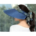 thumbnail image 4 of CoCopeaunts Visor Hat for Women Women Wide Brim Sun Hat Retro Ethnic Summer Cap Foldable Beach Hat 2023, 4 of 5