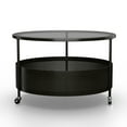 thumbnail image 3 of Glory Patio Round Coffee Table for Living Room, Bedroom, Modern Table with Clear Tempered Glass, 3 of 6
