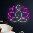 thumbnail image 2 of Lotus Pose Yoga Neon Sign, Yoga Led Sign, Meditation Led Light, Fitness Coach Neon Light, Exercise, 2 of 5