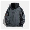 thumbnail image 4 of IYTR Men's Hooded Jacket Fashion Hooded Drawstring Long Sleeve Windbreaker Coat Lightweight Outdoor Coat Zipper Pockets Coat Gray M, 4 of 4