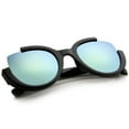thumbnail image 5 of zeroUV - Women's Semi-Rimless Teardrop Colored Mirror Lens Oversize Sunglasses 53mm - 53mm, 5 of 5