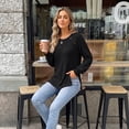 thumbnail image 5 of SUNBS Long Sleeve Shirts for Women Casual Tunic Tops Crewneck Dressy Blouse Trendy Clothes, 5 of 9