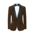 thumbnail image 2 of Beauty-Emily Men’s Velvet Blazer – One Button Shawl Lapel Tuxedo Jacket, Elegant Slim Fit Suit for Wedding, Party, Prom, Formal Events, 2 of 9