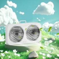 QYSKHUI Twin Window Fan with Rotatable Fans,3-Speeds Wall Mountables Desktop Portable Fan for Home,Kitchen,Bedroom,Office ,Window Fan for Bedroom,Window Exhaust Fan, Living Comfort Twin Window Fan