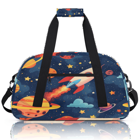 Herdesigns Space Cartoon Planet Sports Duffle Bag for Women & Men, Gym Bag Dance Bag Overnight Bag Carry On Weekender Travel Bag