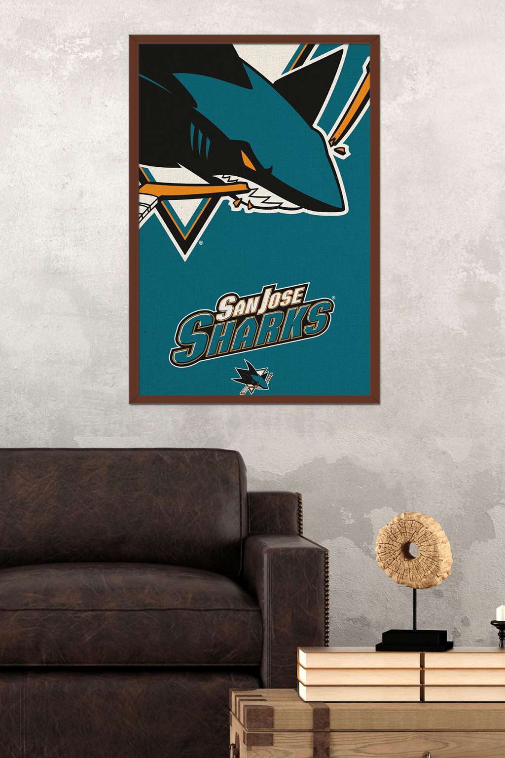 NHL San Jose Sharks - Logo 14 Wall Poster, 22.375" x 34", Framed