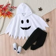 thumbnail image 6 of GYRATEDREAM Toddler Baby Boy's Girl's Halloween Costume Pumpkin Style Cosplay Clothes Set Winter Outerwear Hooded Cape Coat for 3-24M White, 6 of 10