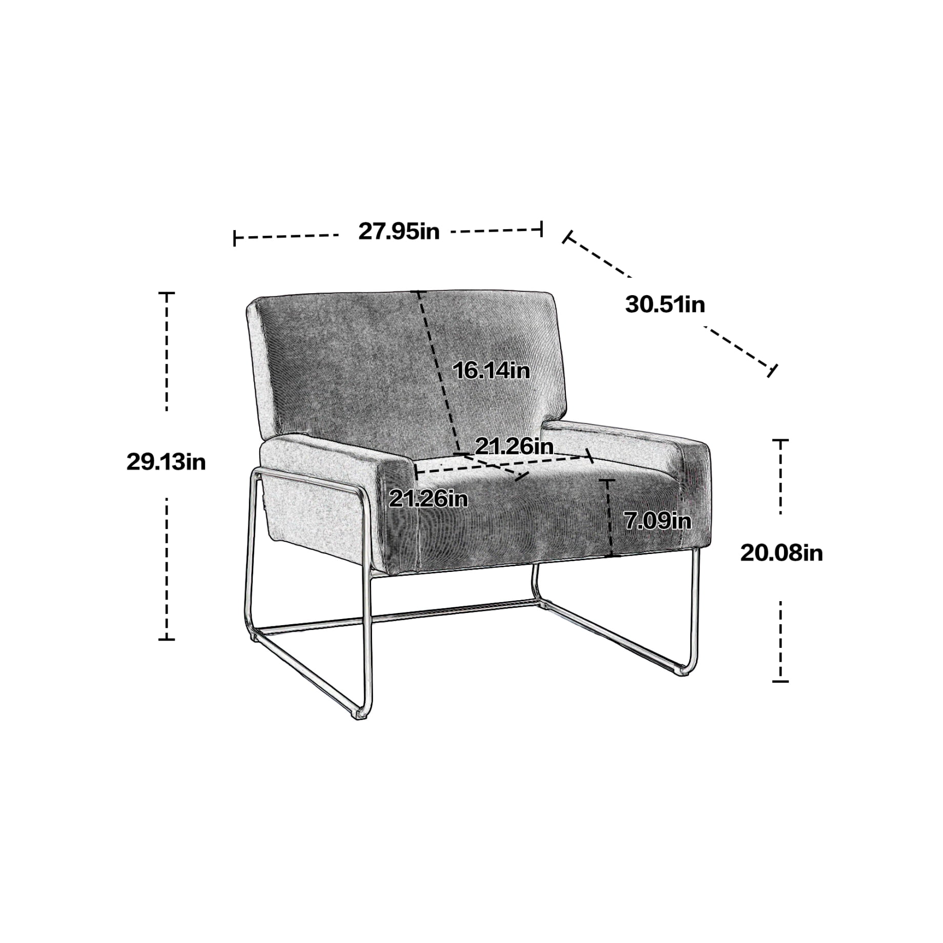Arm chair hot sale standard size