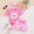 thumbnail image 2 of NIEWTR Newborn Baby Girl Summer Clothes Breathable and Comfortable Short Sleeve Romper Shorts Set + Headband(Pink,3-6 Months), 2 of 9