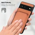 thumbnail image 2 of Cutyskin Carbon Fiber Texture PU Leather Case for Google Pixel 6 Pro, with Detachable Card Holder, Compatible Magsafe Charging, Ultra Thin Design Shockproof Phone Case for Google Pixel 6 Pro, Brown, 2 of 7
