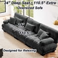 thumbnail image 4 of 133.8"Cloud Chenille 3-Seat Oversized Deep Seat Sofa, Modern Living Room Couch,Gray, 4 of 11