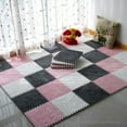 thumbnail image 3 of Leodye 1PCS Plush Foam Floor Mat Square Interlocking Carpet Tiles with Border Fluffy Play Mat Floor Tiles Soft Climbing Area Rugs for Home Playroom -11.81×11.81×0.39 IN, 3 of 3